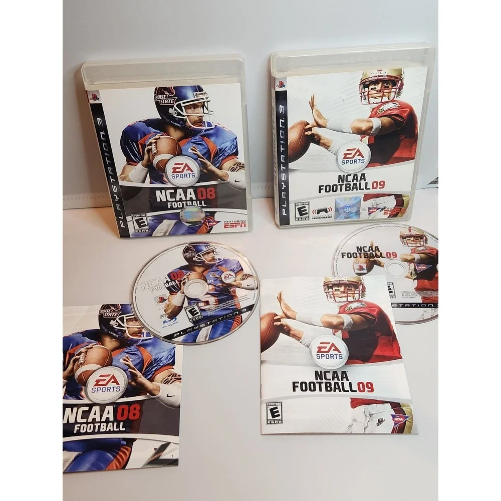 Lot NCAA Football 08 & NCAA 09 PlayStation 3 PS3 Complete In Box With Manuals